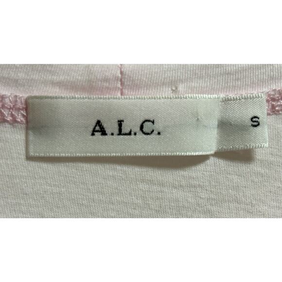 A.L.C. Women's Light Pink Kati Ruched Puff Sleeves Cotton Blouse Top Small - Picture 4 of 7